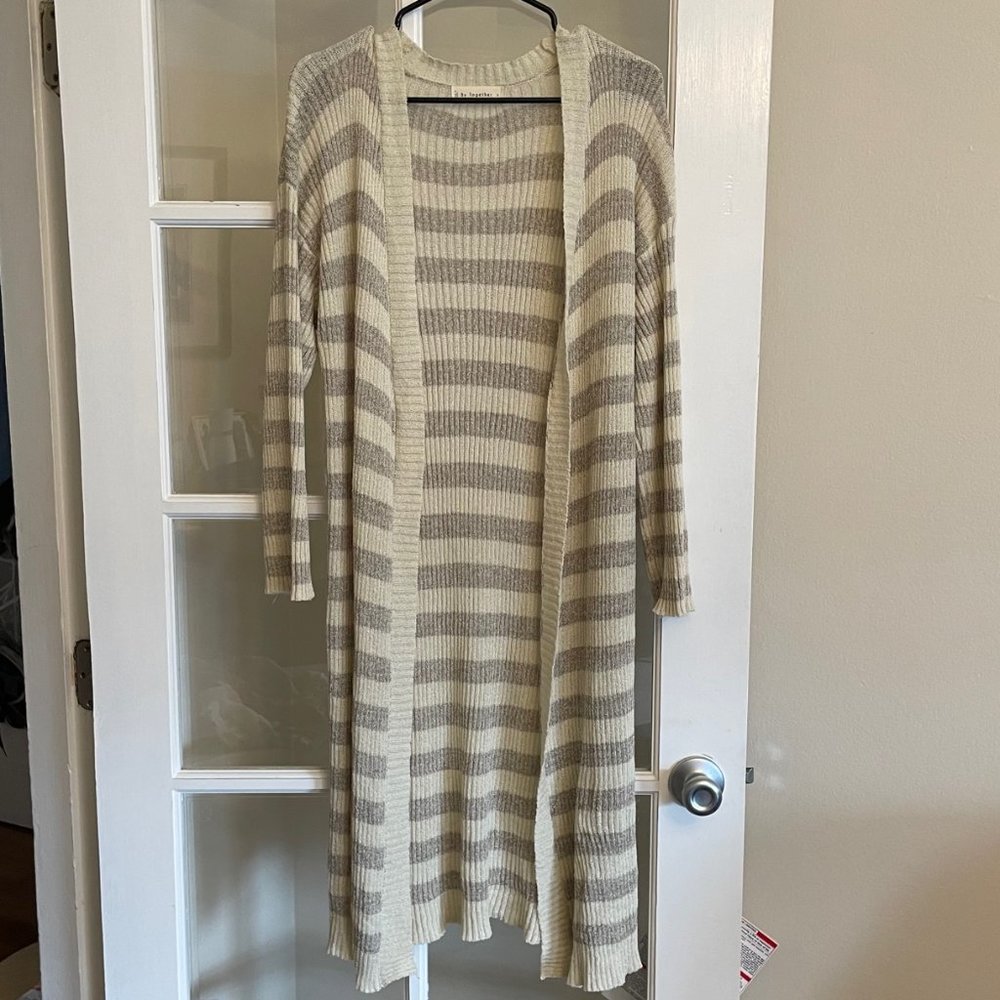 2-Piece Striped Duster and Shorts Set